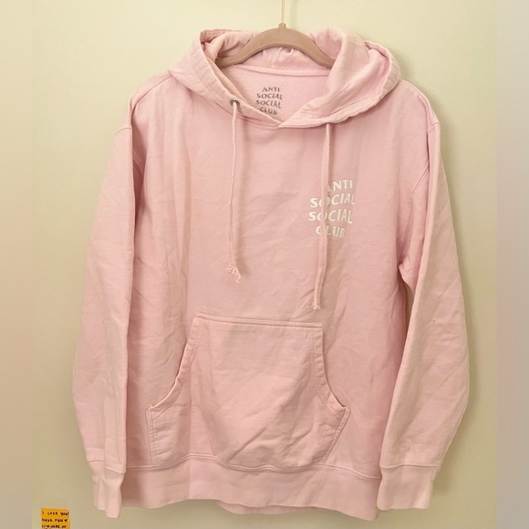 SOLD - Light Pink Anti Social Social Club Hoodie - Picture 2 of 5